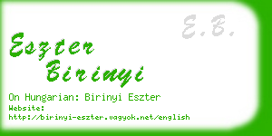 eszter birinyi business card